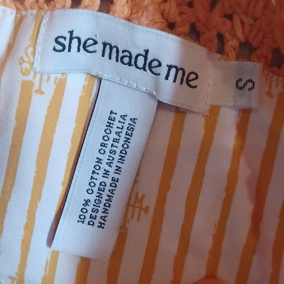 NWT She Made Me Cotton Crochet Knit Essential High-Waisted Bikini Bottoms - Picture 4 of 11